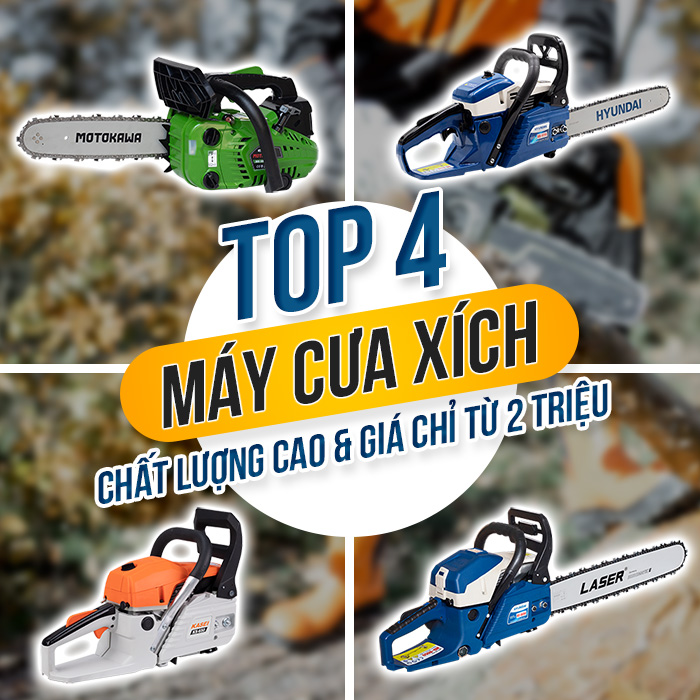 Top 4 máy cưa xích Hyundai giá chỉ từ hơn 2 triệu đồng - 100% chính hãng