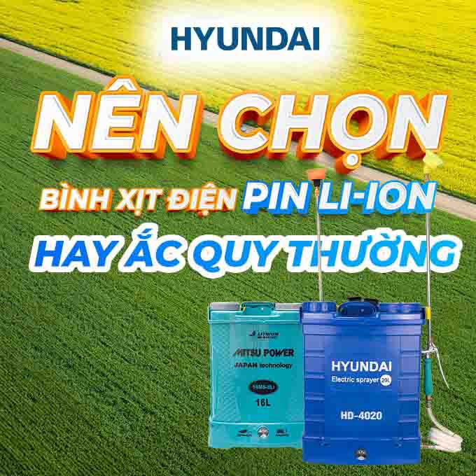So sánh bình xịt điện pin li-ion và bình xịt điện ắc quy thường